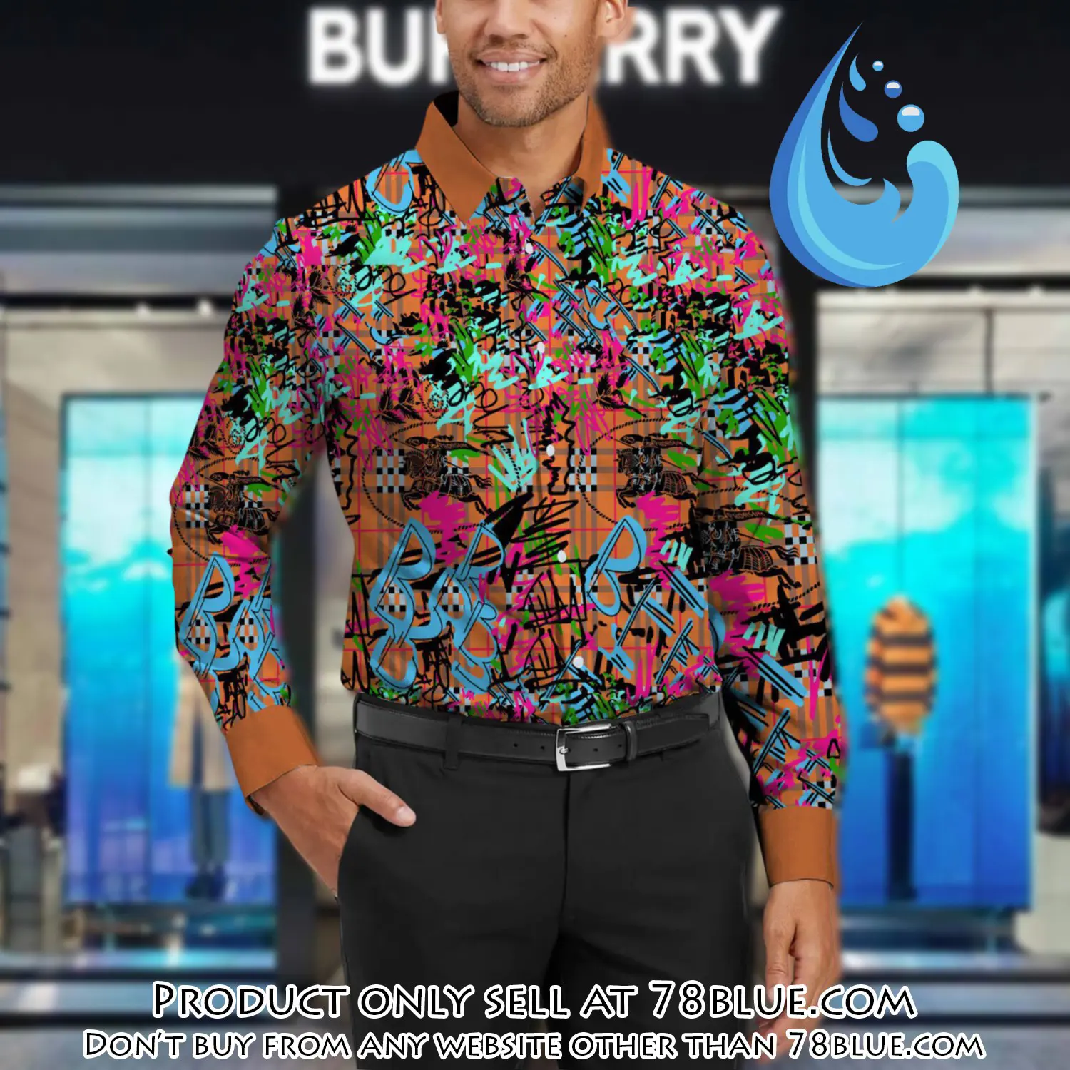 Burberry long sleeves button down shirt for elegant men lsb1007 78b1715346